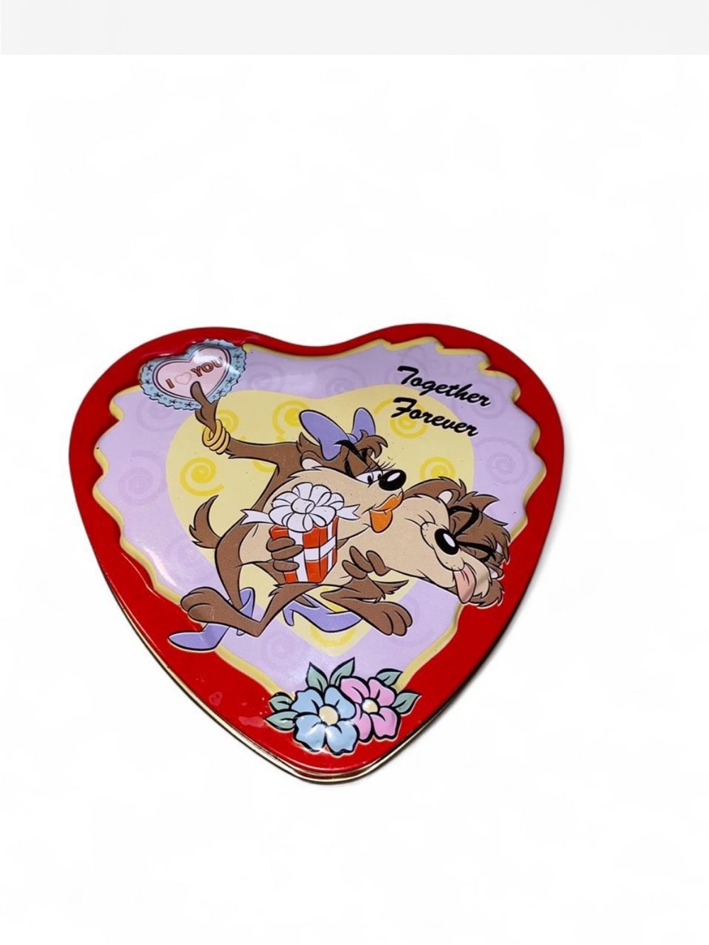 Looney Tunes Taz Heart-Shaped Tin - Red & Purple